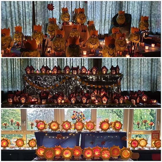 Verschiedene selbstgebastelte Laternen