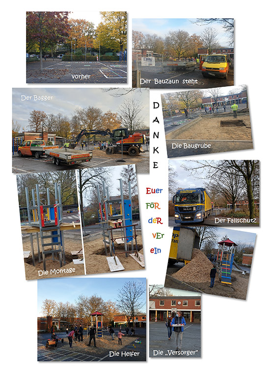 Montagefortschritt für die neue Rutsche